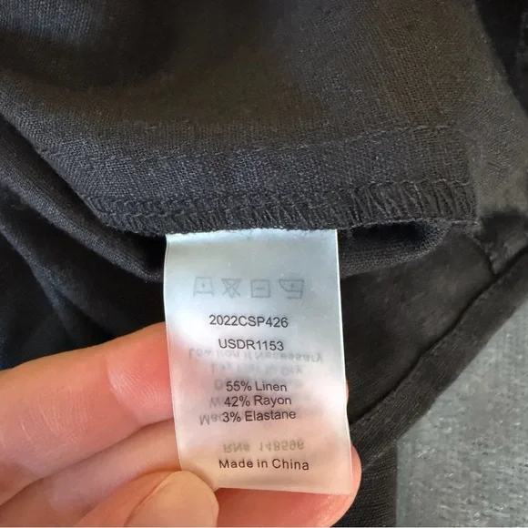 NWT Universal Standard Tulip Hem Linen Blend Black Wrap Dress Size 18-20 - Picture 11 of 13